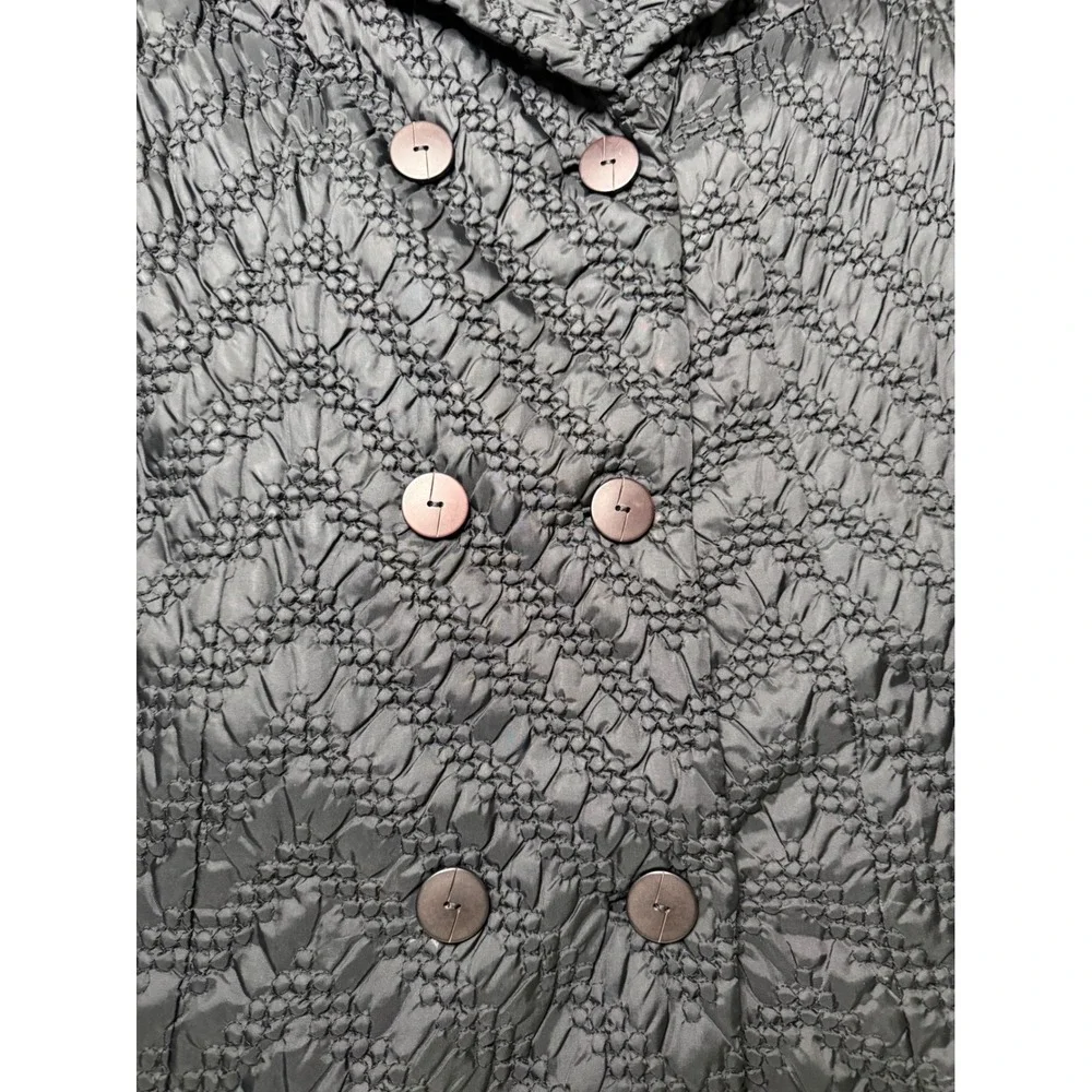 Vintage Engel-Fetzer Cleveland Quilted Chevron Double Breasted Coat Black